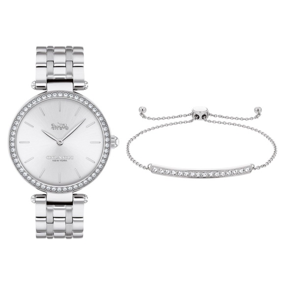Coach Accessories - Coach Ladies' Park Watch Set silver watch and bracelet set NEW